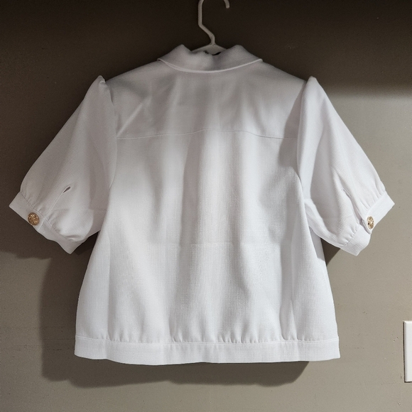 Dennis Basso Textured Short Sleeve Button Front Jacket NWOT Size M - Picture 4 of 4